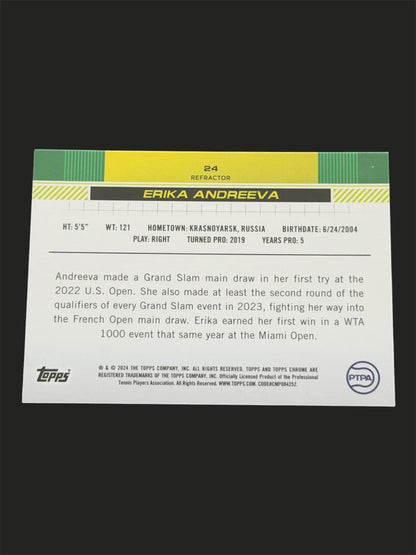 2024 Topps Chrome Refractor Erika Andreeva