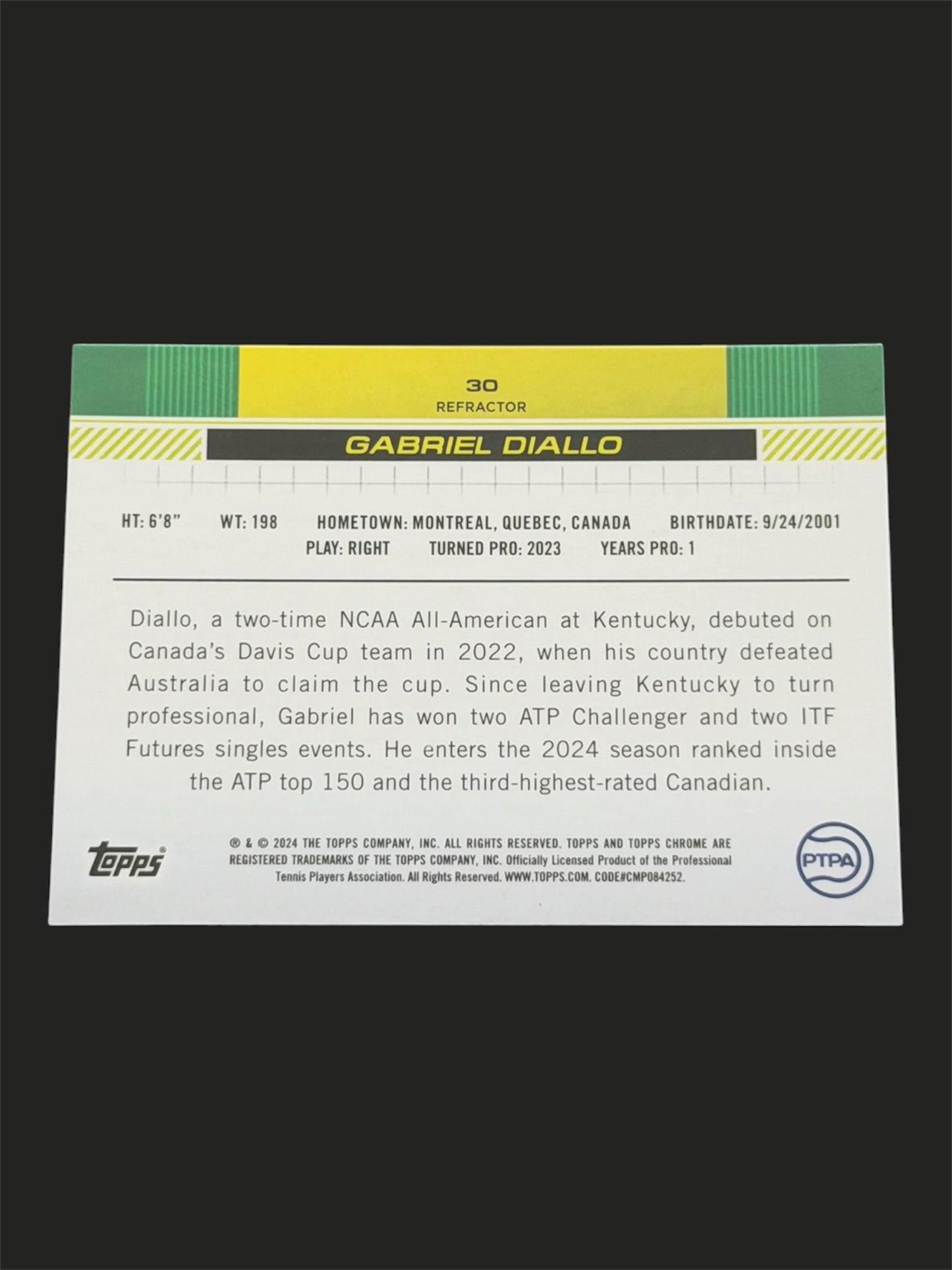2024 Topps Chrome Refractor Gabriel Diallo