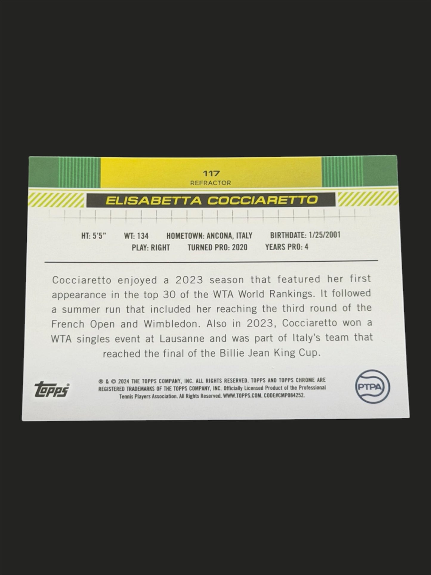 2024 Topps Chrome Refractor Elisabetta Cocciaretto