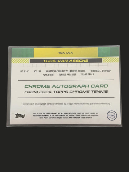 2024 Topps Chrome Luca van Assche — Auto tennis card