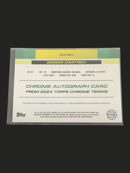 2024 Topps Chrome Tennis Auto Grigor Dimitrov