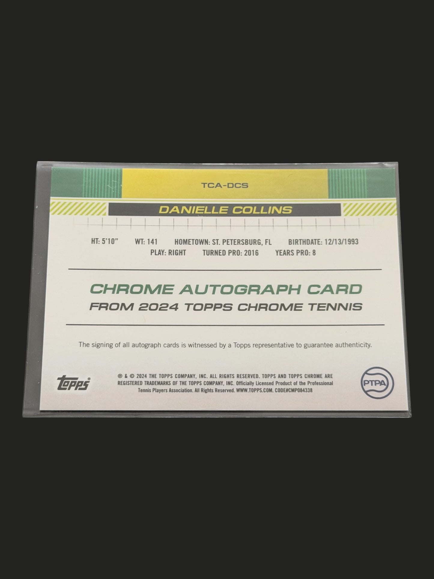 2024 Topps Chrome Tennis Auto Danielle Collins