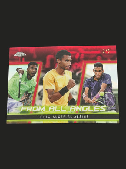 2025 Topps Chrome From All Angles Red 2/5 Felix Auger-Aliassime