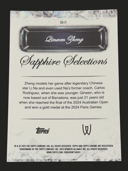 2025 Topps Chrome Sapphire Selections Qinwen Zheng