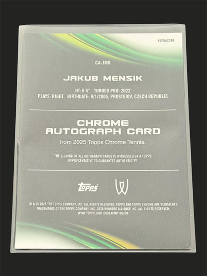 2025 Topps Chrome Refractor Autograph 70/99 Jakub Mensik