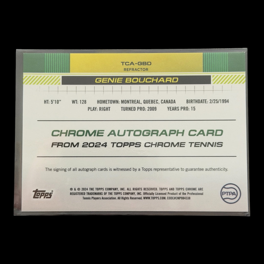 2025 Topps Chrome Genie Bouchard — Refractor Auto /499