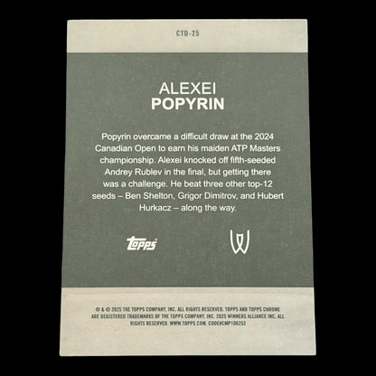 2025 Topps Chrome Alexei Popyrin — Green Geometric Captured /75