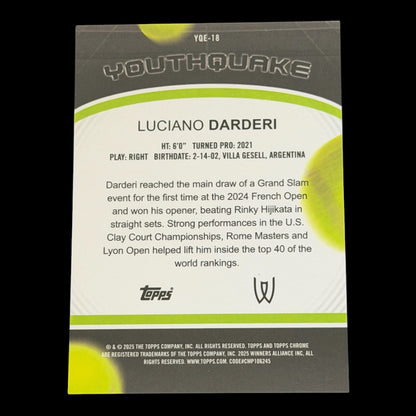 2025 Topps Chrome Luciano Darderi — Gold Youthquake /50