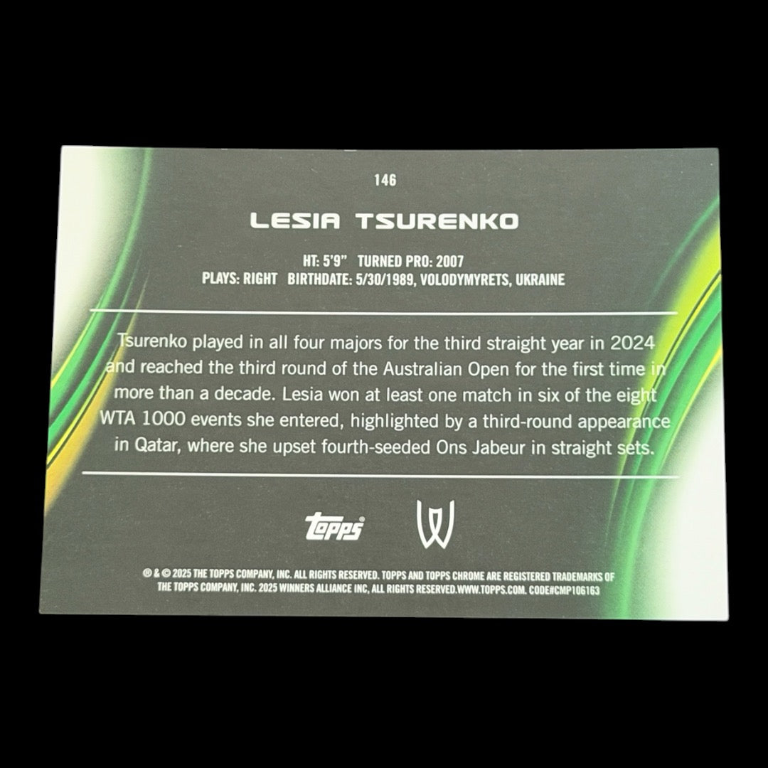 2025 Topps Chrome Lesia Tsurenko — Pink Geometric Refractor /65