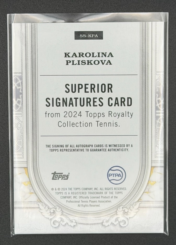 2024 Topps Royalty Karolina Pliskova — Superior Signatures Auto /75 tennis card