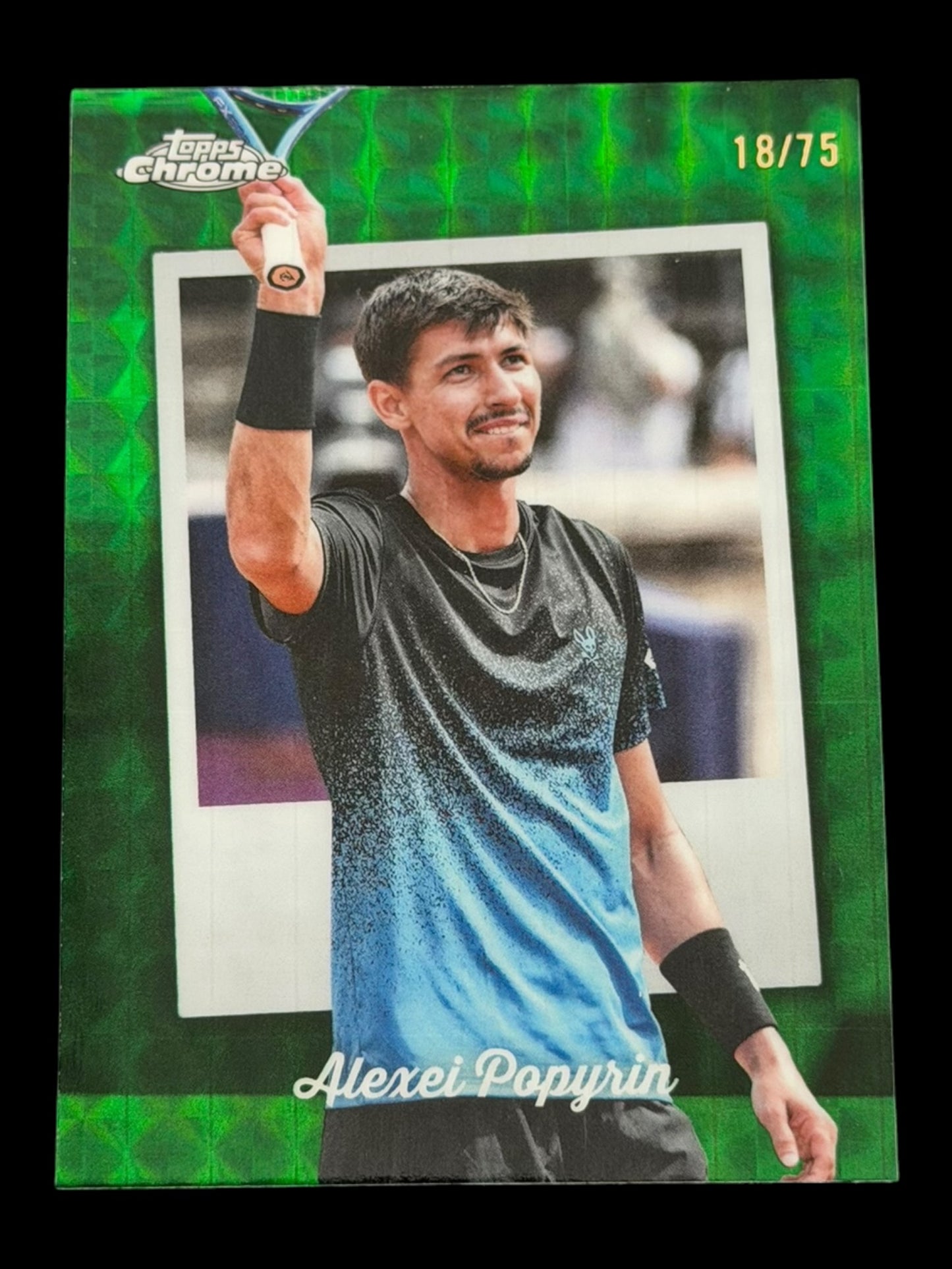 2025 Topps Chrome Tennis Green Geometric Captured 18/75 Alexei Popyrin