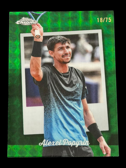 2025 Topps Chrome Tennis Green Geometric Captured 18/75 Alexei Popyrin