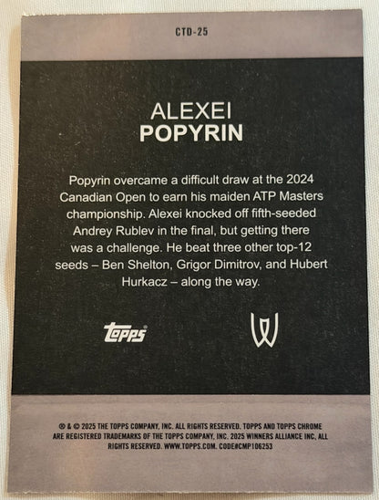 2025 Topps Chrome Tennis Green Geometric Captured 18/75 Alexei Popyrin
