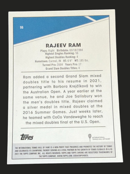 2021 Topps Chrome Tennis Rajeev Ram