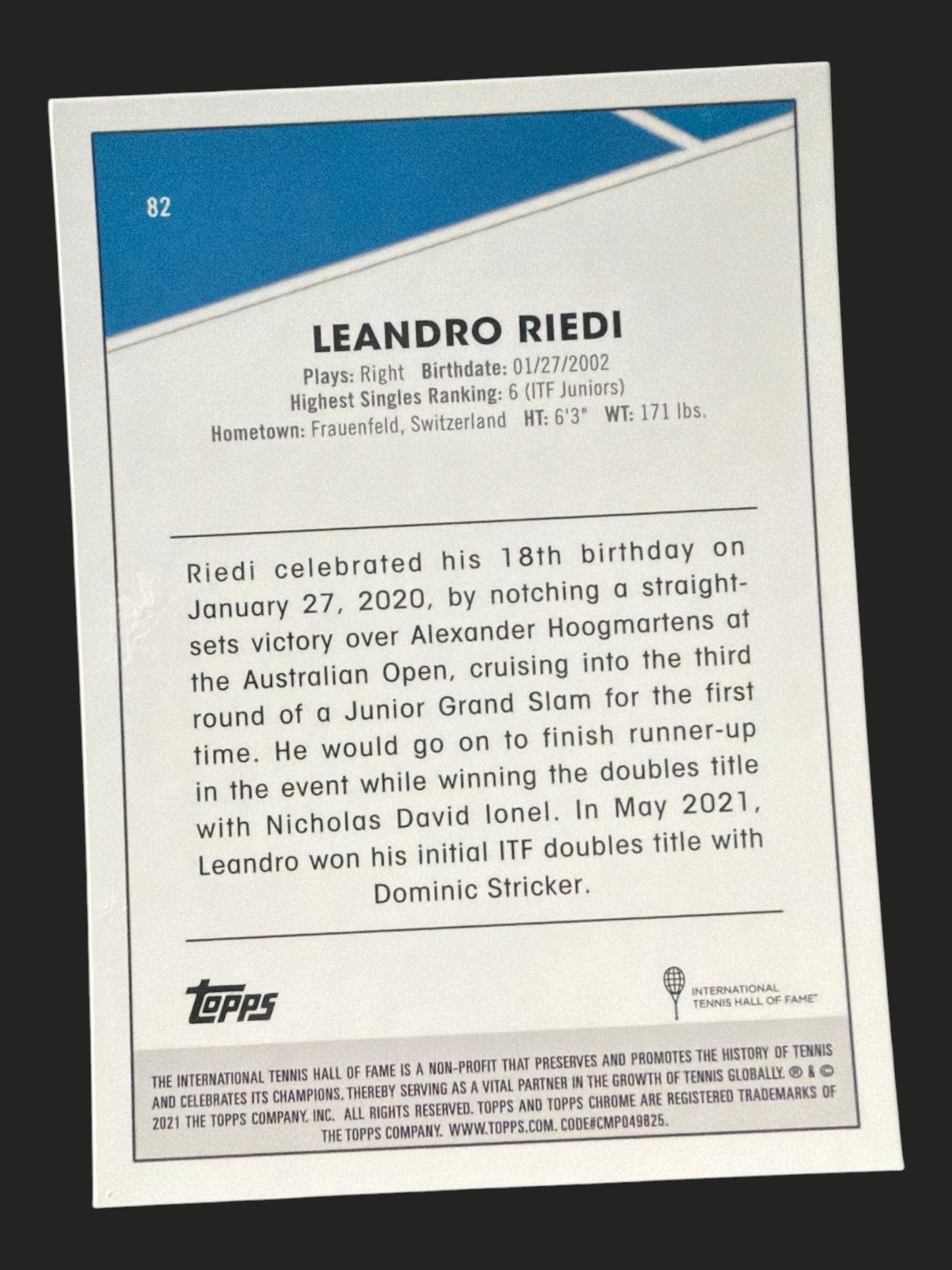 2021 Topps Chrome Tennis Leandro Riedi