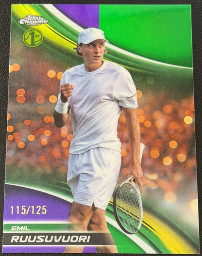 2025 Topps Chrome Tennis Purple Green Refractor 115/125 Emil Ruusuvuori