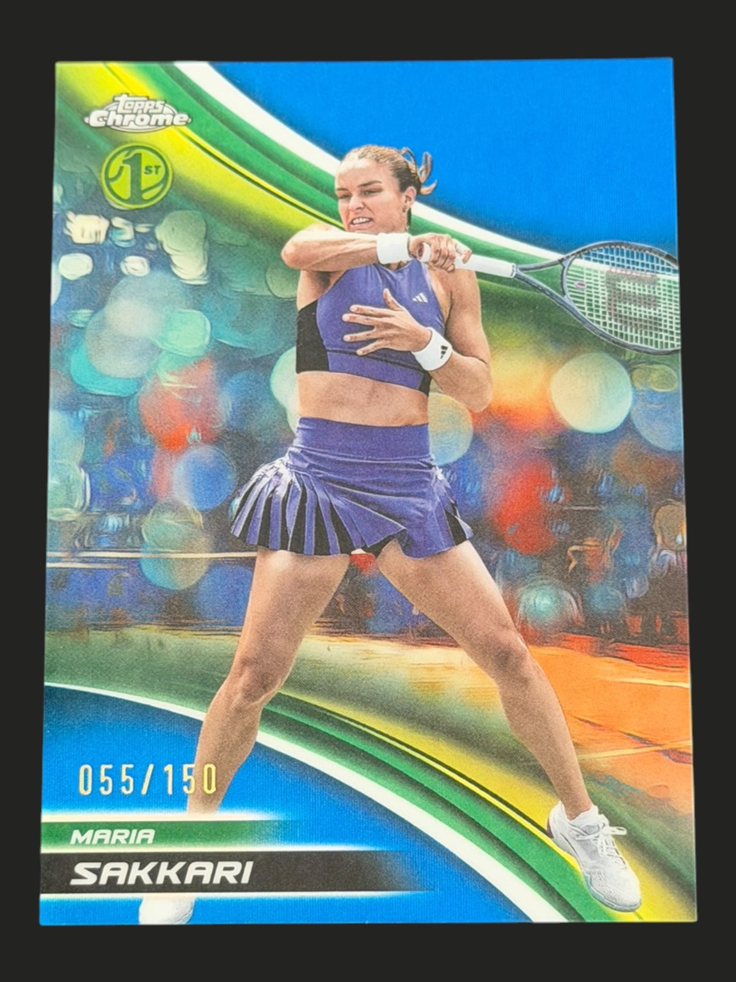 2025 Topps Chrome Tennis Blue Refractor 055/150 Maria Sakkari