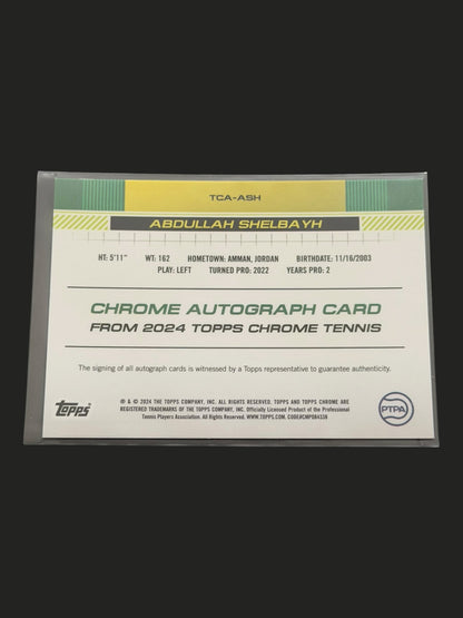 2024 Topps Chrome Abdullah Shelbayh — Black Auto /10 tennis card
