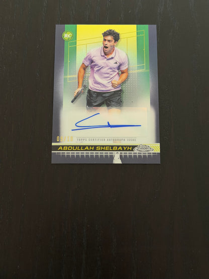 2024 Topps Chrome Abdullah Shelbayh — Black Auto /10 tennis card