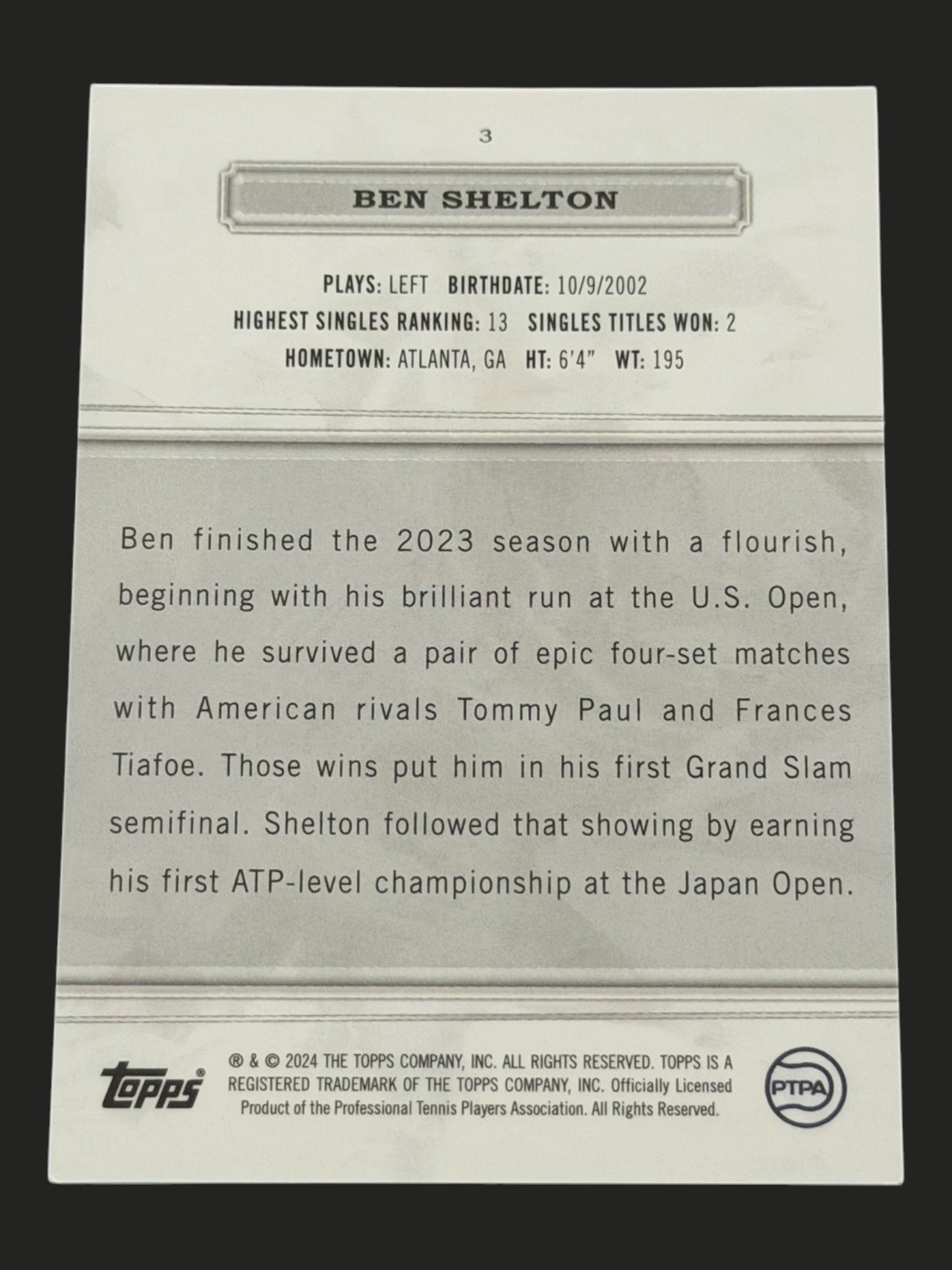 2024 Topps Royalty Purple 32/35 Ben Shelton