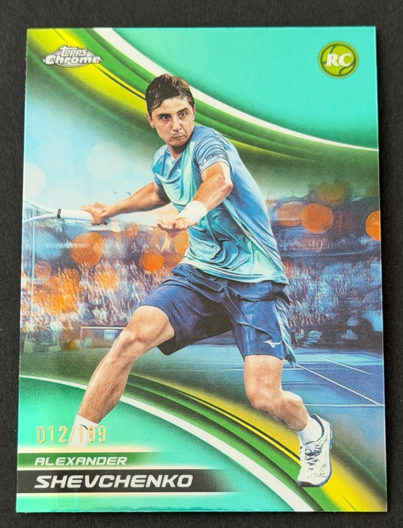 2025 Topps Chrome Tennis Aqua Refractor 012/199 Alexander Shevchenko