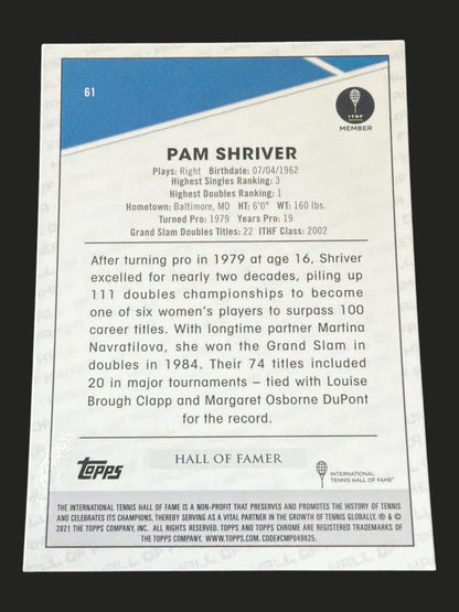 2021 Topps Chrome Tennis Pam Shriver