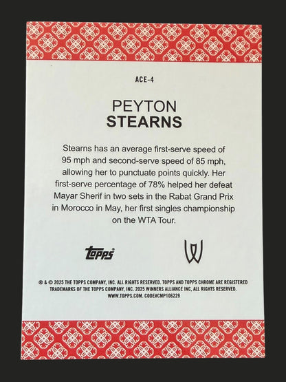 2025 Topps Chrome Tennis Aces Peyton Stearns
