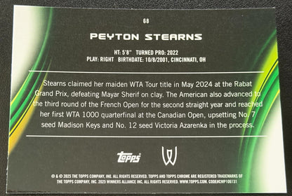 2025 Topps Chrome Tennis Aqua Refractor 178/199 Peyton Stearns