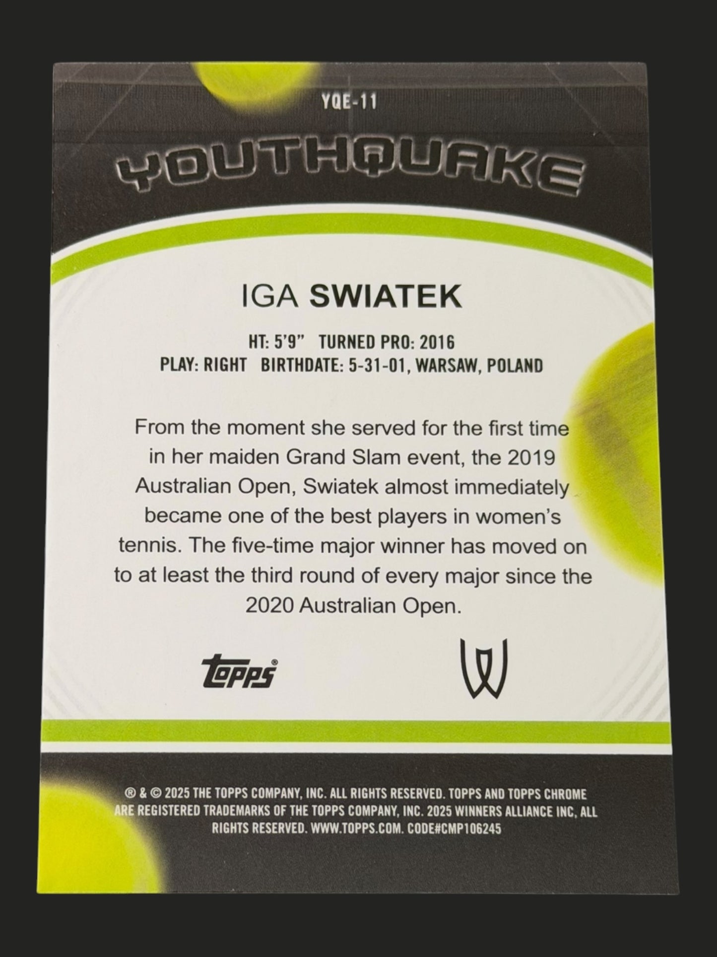 2025 Topps Chrome Youthquake Iga Swiatek