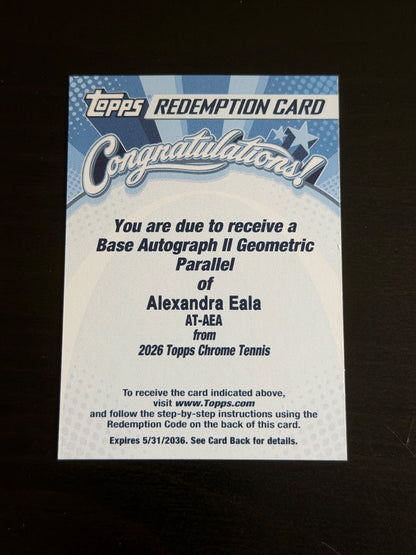 2026 Topps Chrome Alexandra Eala Geometric Auto