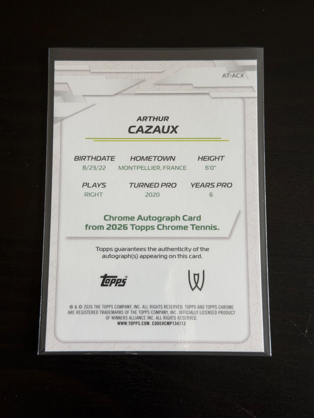 2026 Topps Chrome Arthur Cazaux Gold Geometric Auto /50