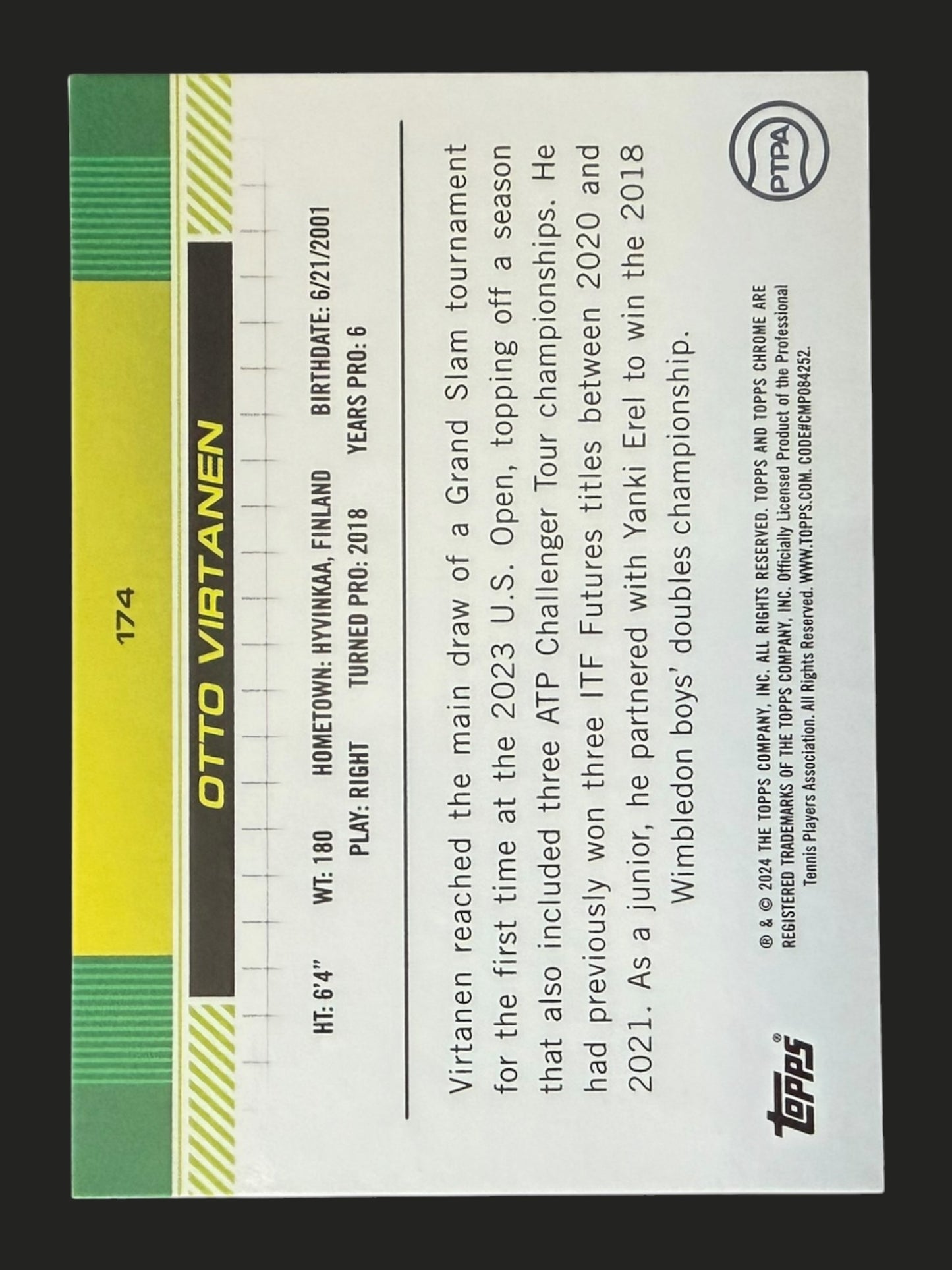2024 Topps Chrome Sapphire Otto Virtanen
