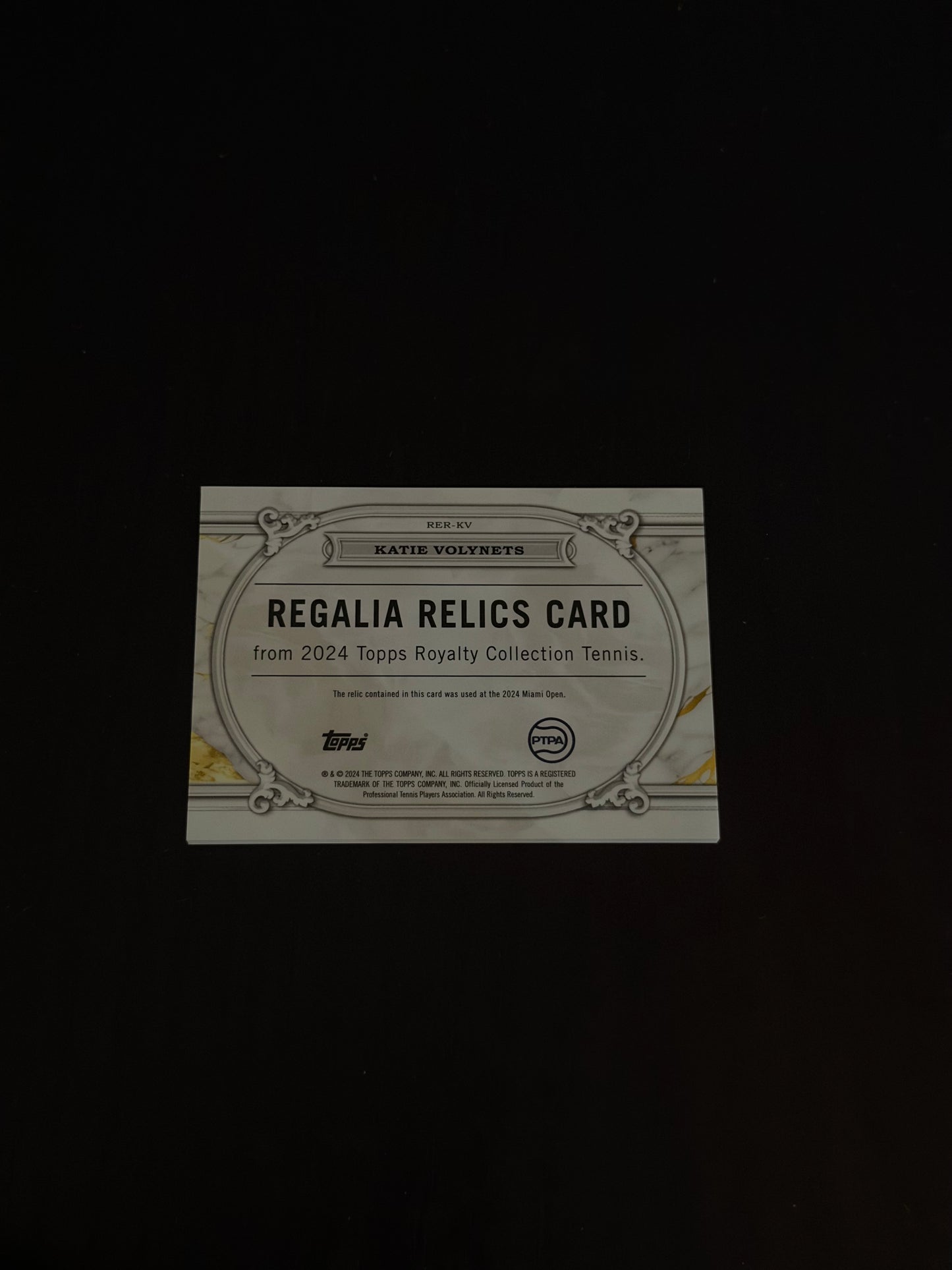2024 Topps Royalty Blue Regalia Relics 16/25 Katie Volynets