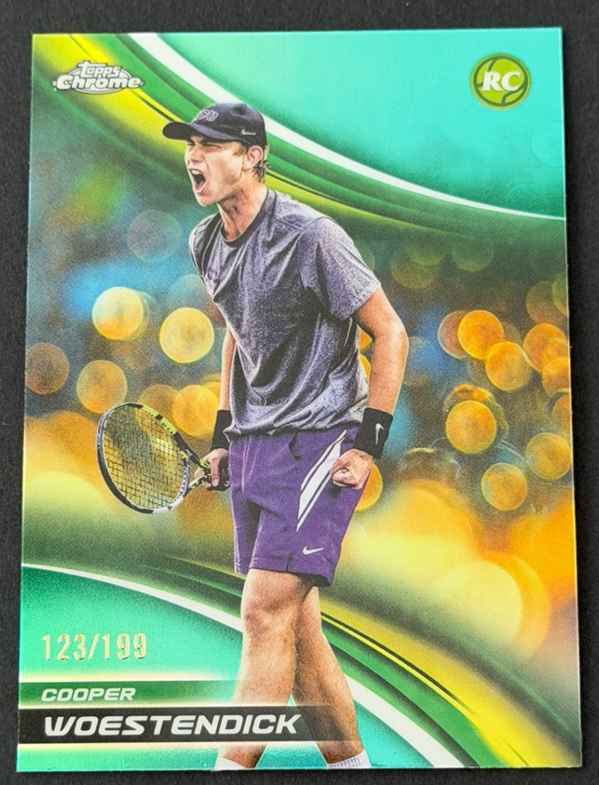 2025 Topps Chrome Tennis Aqua Refractor 123/199 Cooper Woestendick