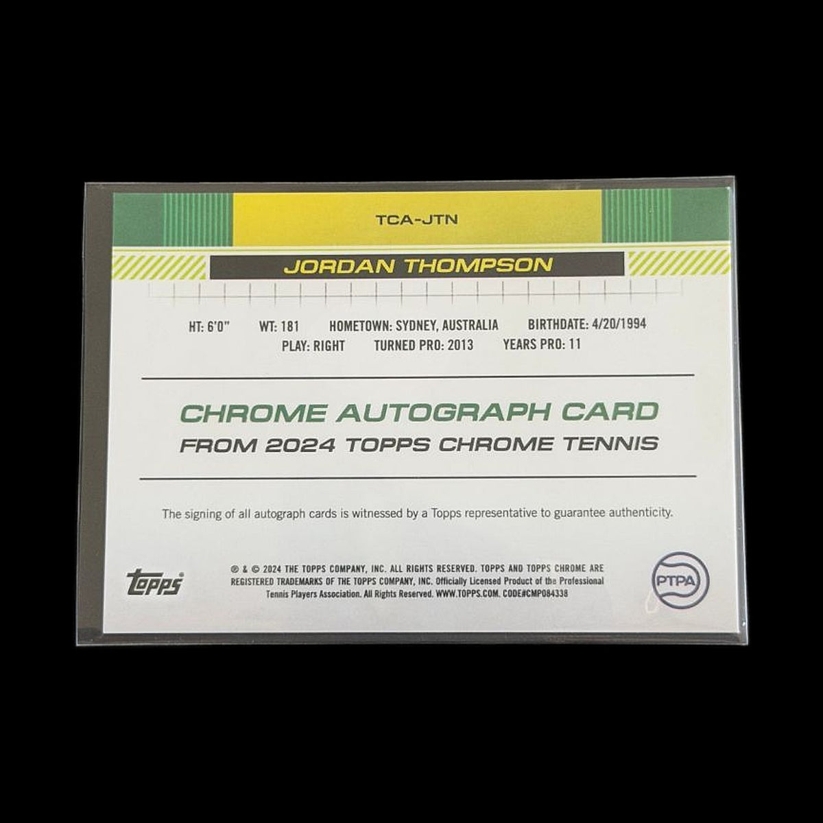 2024 Topps Chrome Jordan Thompson Green Auto /99