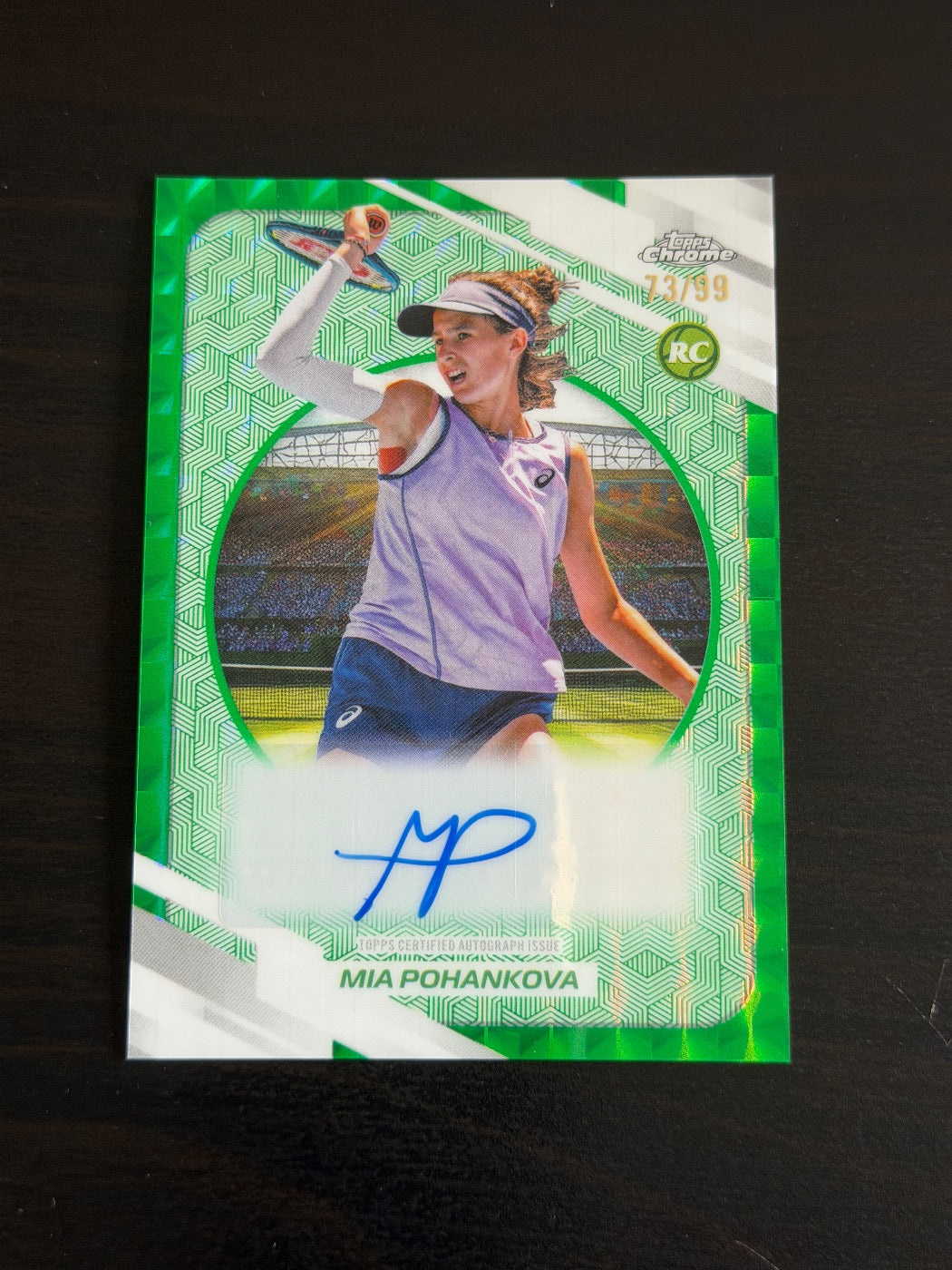 2026 Topps Chrome Mia Pohankova Green Geometric Auto /99