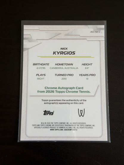 2026 Topps Chrome Nick Kyrgios Blue Geometric Auto /150