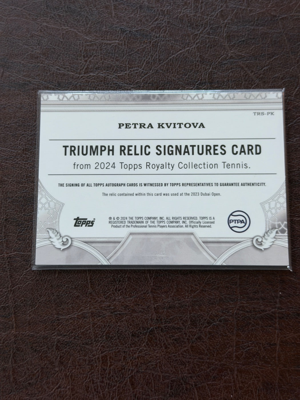 2024 Topps Royalty Petra Kvitova Triumph Relic Signatures /75