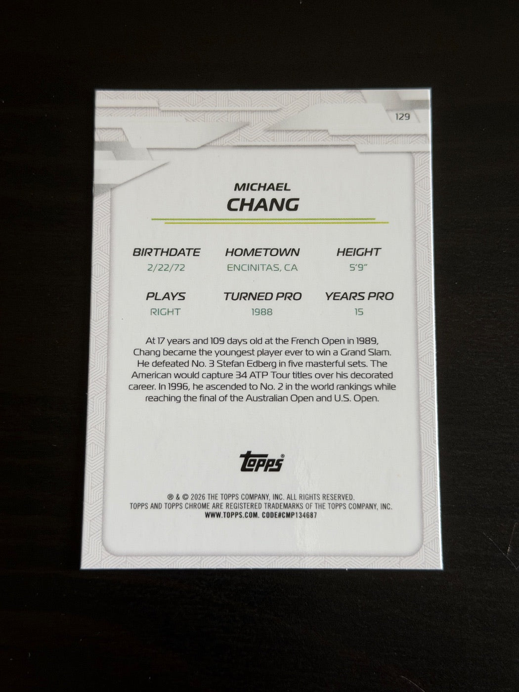 2026 Topps Chrome Michael Chang Geometric