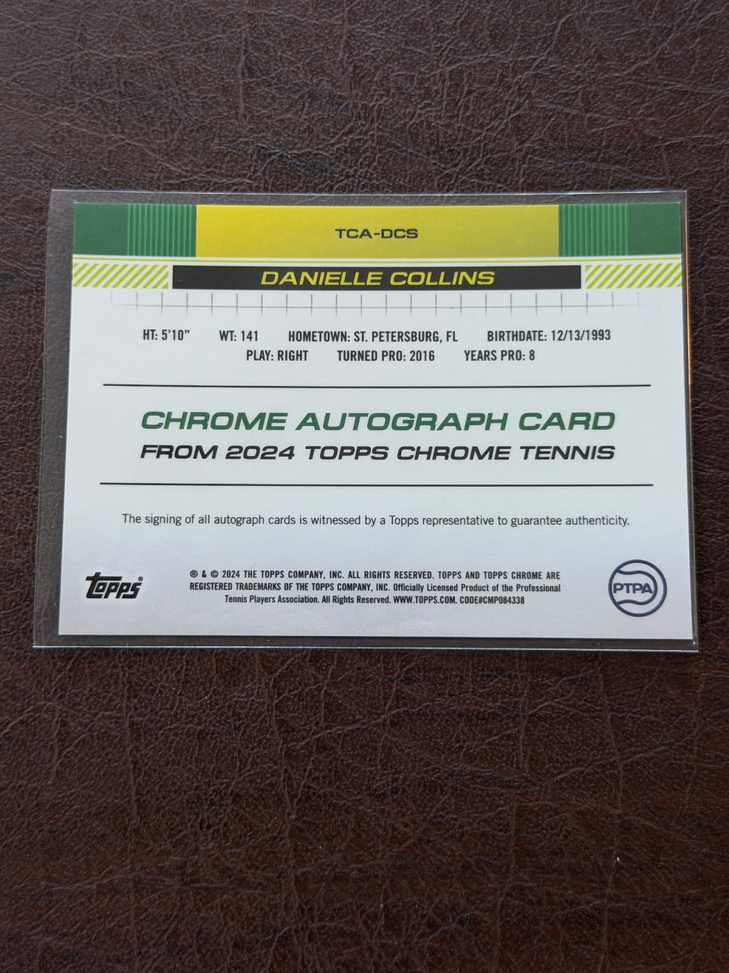 2024 Topps Chrome Danielle Collins Gold Autograph /50