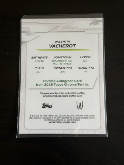 2026 Topps Chrome Valentin Vacherot Auto
